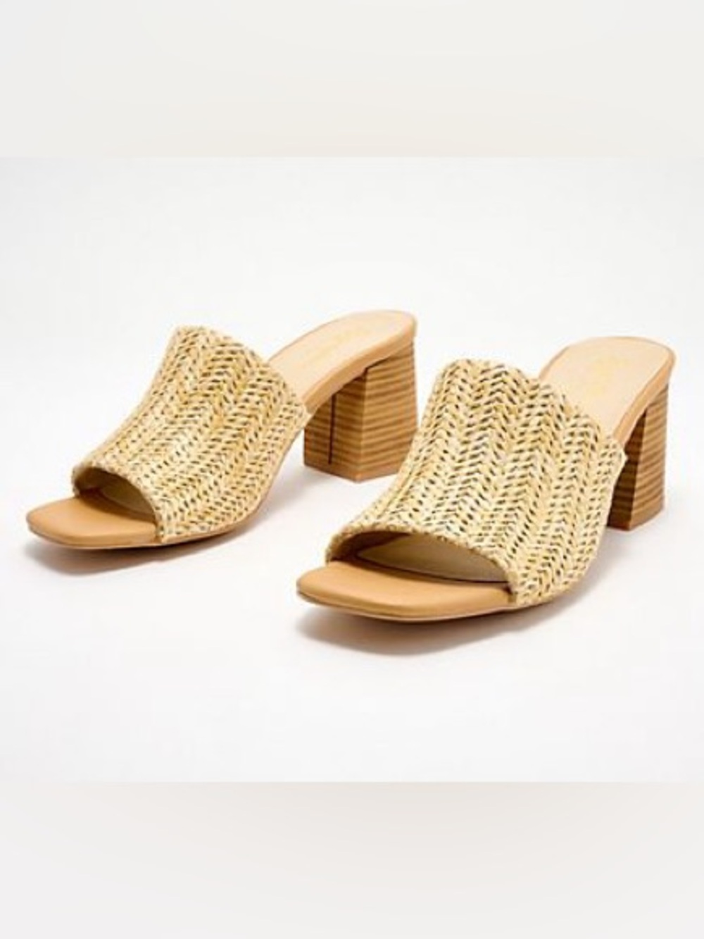 SEYCHELLES Raffia Heeled Mules - Adapt from Anthropologie Size 7.5 - Picture 2 of 6